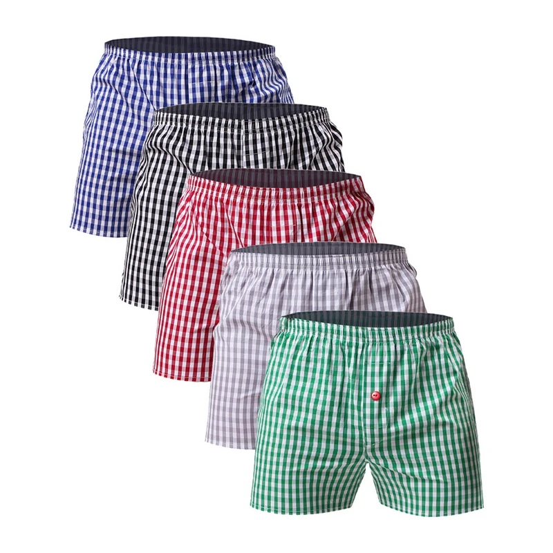 men's underwear with ball pocket New Arrival High Quality Men's Underpants Men Boxer Home Shorts Classic Plaid Combed Male Loose Breathable Family Underpants boxer underwear