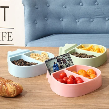 

Creative Ladybug Shape Snack Bowl Nuts And Dry Fruits Storage Box Plate Dish Snack Storage Tray Home Organizer With Phone Holder