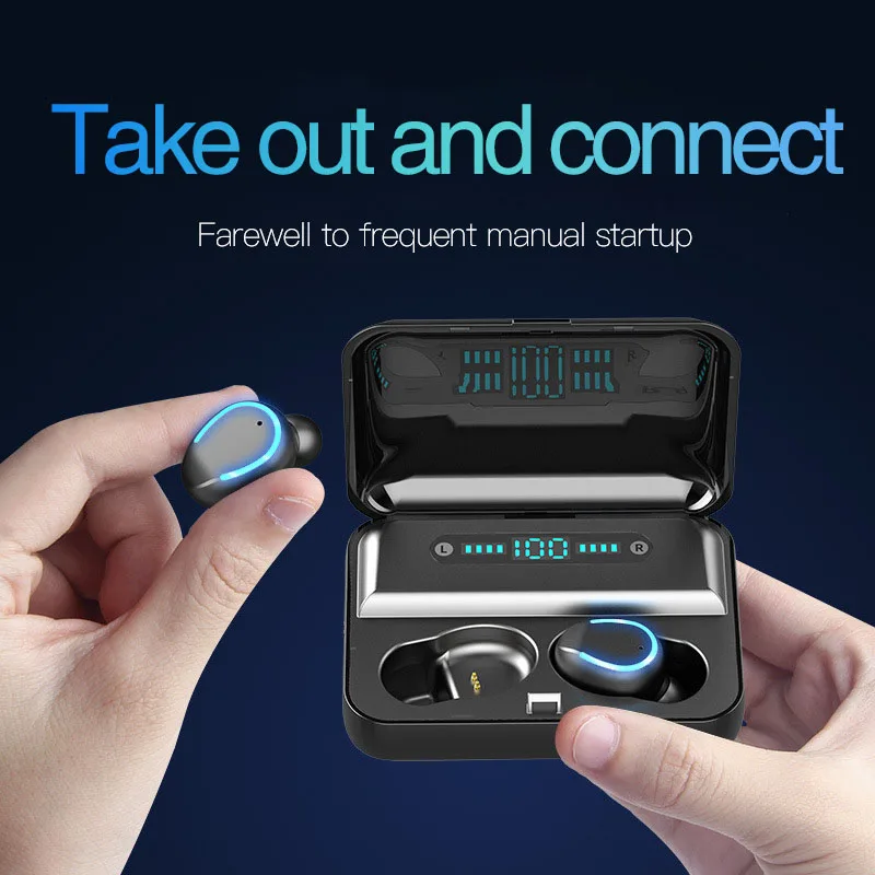 TWS Wireless headphone HiFi Bluetooth Earphones 3500mAh gaming Headsets with LED Display Waterproof Earbuds Charging Box pk i12