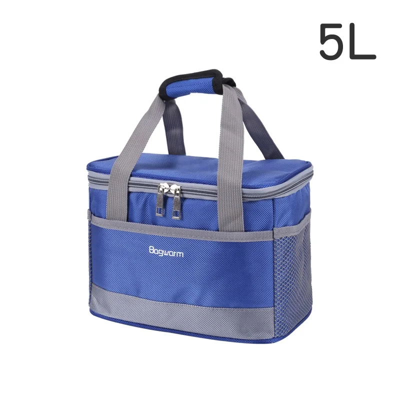 5L/8L Портативный оксфорд Водонепроницаемый сумка-холодильник для пикника Термальность утепленная пузырь со льдом свежий термо Еда прохладный банки Коробки для обедов сумки - Цвет: 5L Blue