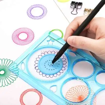 

Flower curve ruler kaleidoscope children's multifunctional drawing ruler bustling curve rule hollow lace ruler student stationer