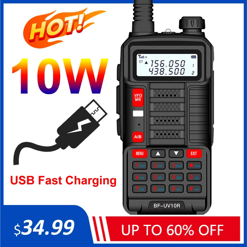 Baofeng UV 10R Профессиональный иди и болтай Walkie Talkie S 30 км высокое Мощность 10 Вт Dual Band 2