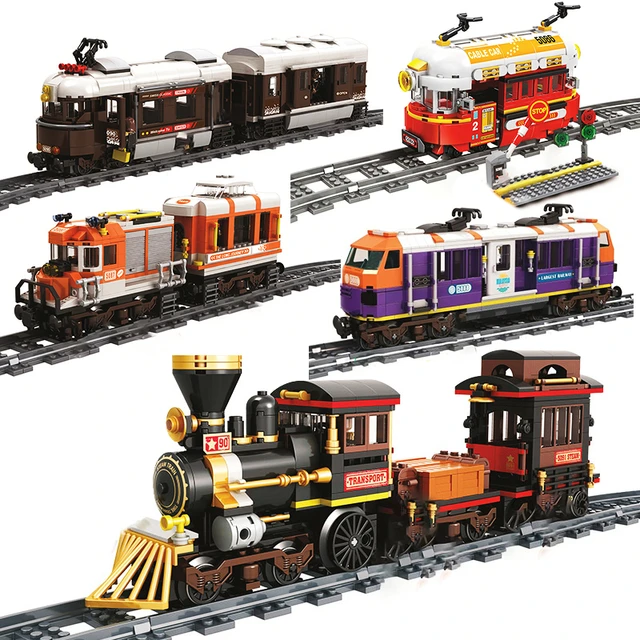 Ensemble de rails de Train en brique de grande taille, blocs de construction  compatibles avec les véhicules, accessoires d'assemblage autonome, jouets  interactifs pour enfants - AliExpress