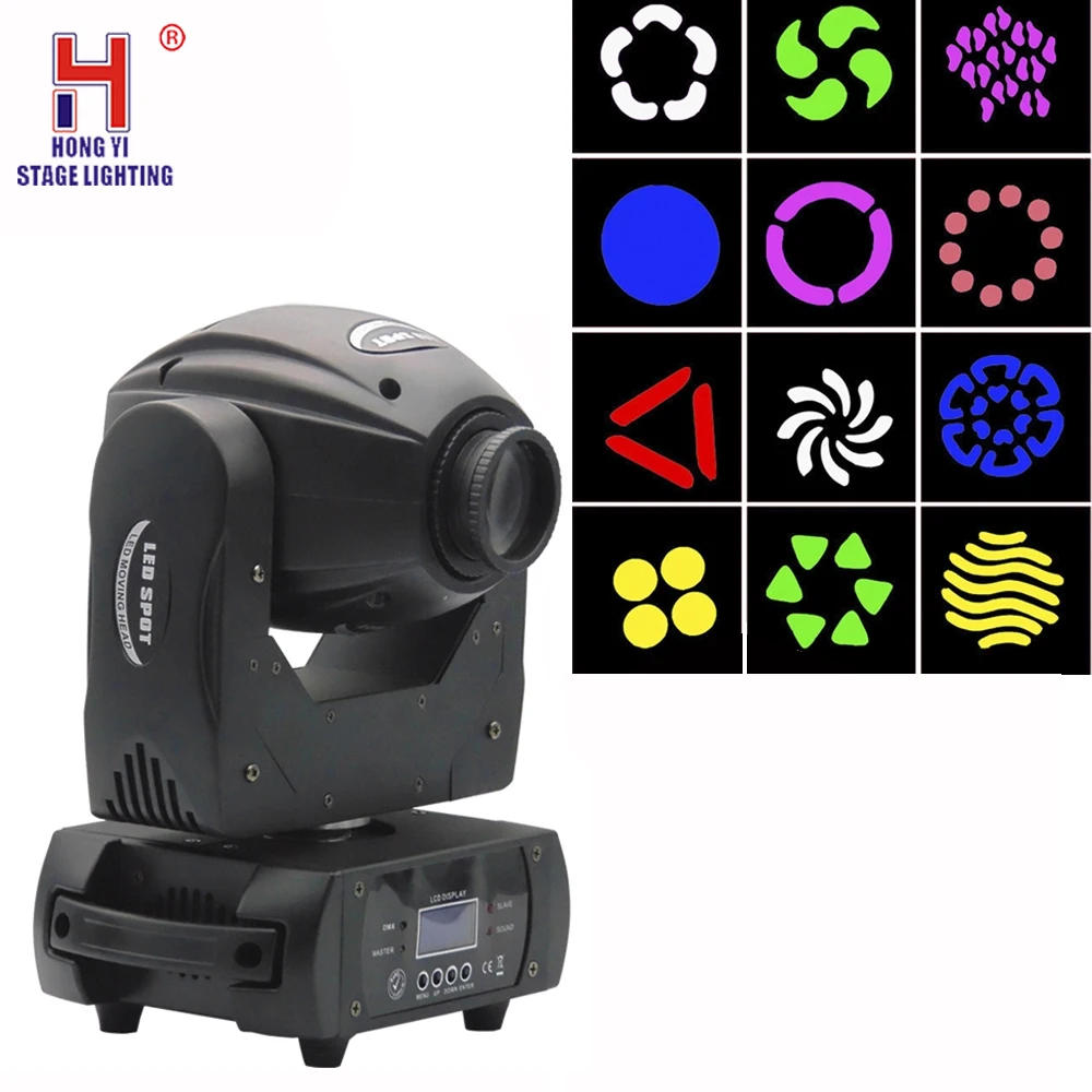 

Disco Light Led Professional Stage Lights Moving Head Gobo 60W Spot Party Lighting DMX-512 For Dj Xmas Christmas Sound Active