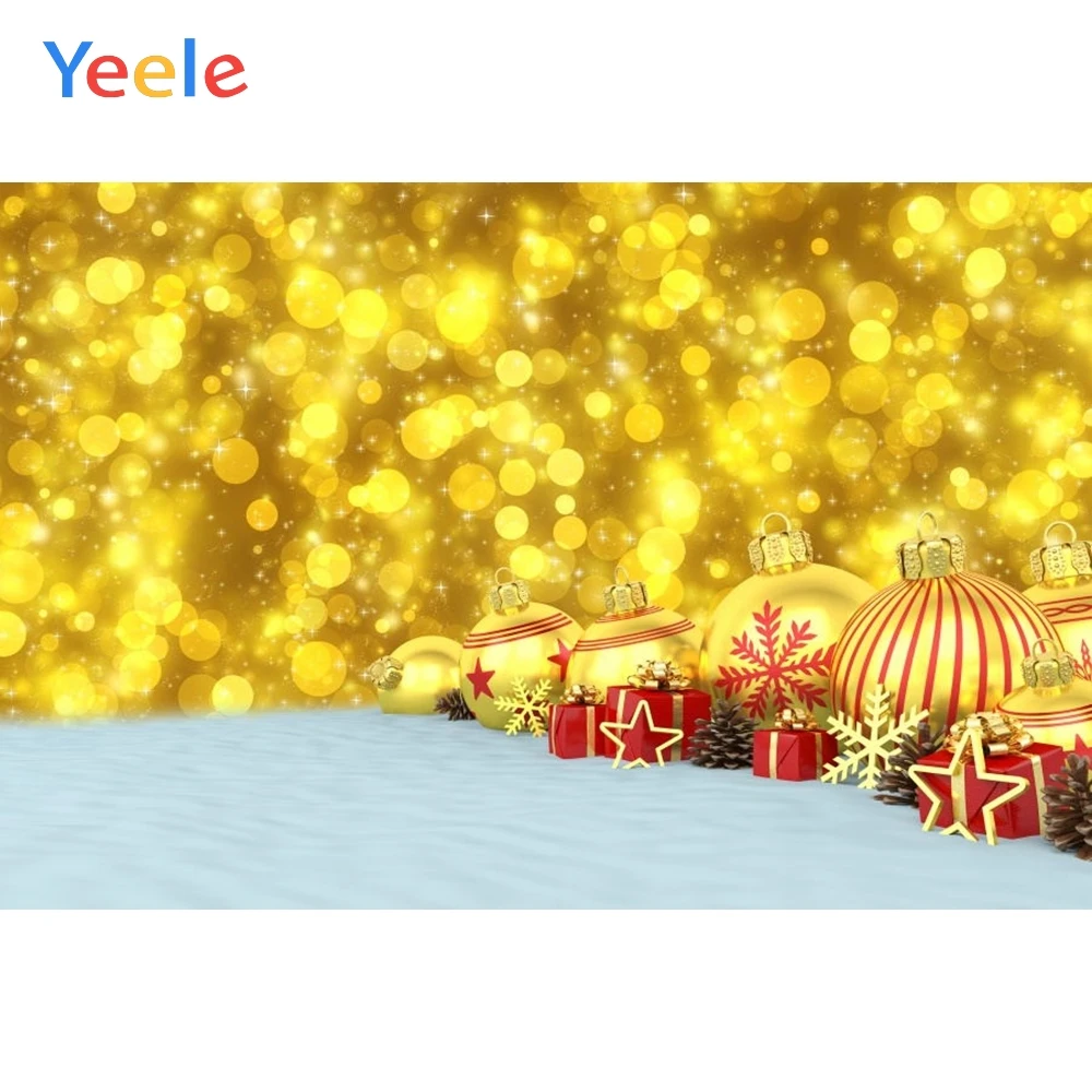 

Christmas Gift Winter Snow Golden Light Bokeh Backdrop Newborn Baby Shower Kids Party Photography Background For Photo Studio