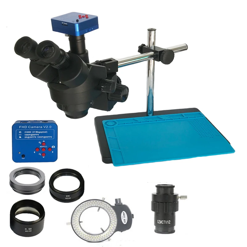 3.5x90x Simulfocal Trinocular Stereo Microscope+ 2k 2100w 21mp Hdmi