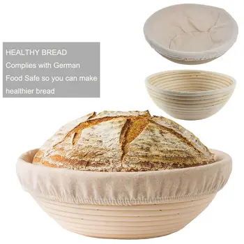 

Round Banneton Dough Rising Rattan Bread Proofing Baskets for Home Baking LKS99