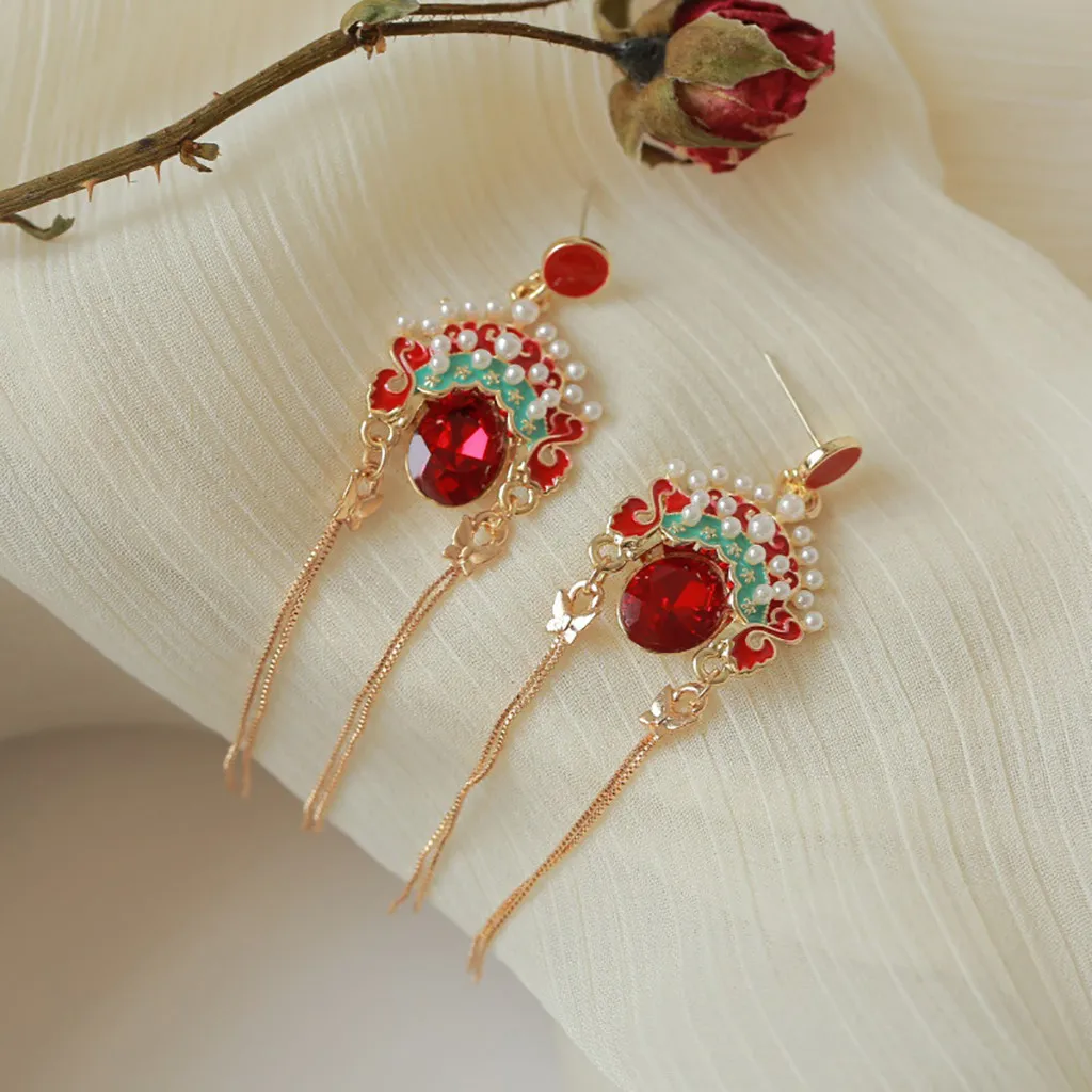 

New Tassel Earrings 2019 Chinese Wind Earrings ohrringe Chinese Knot Fringe Long Tassel Hook Vintage Gift accesorios mujer #C8