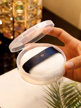 

Travel Puff Box Transparent Plastic Round Bottle Empty Loose Powder Storage Box Cosmetic Makeup Container