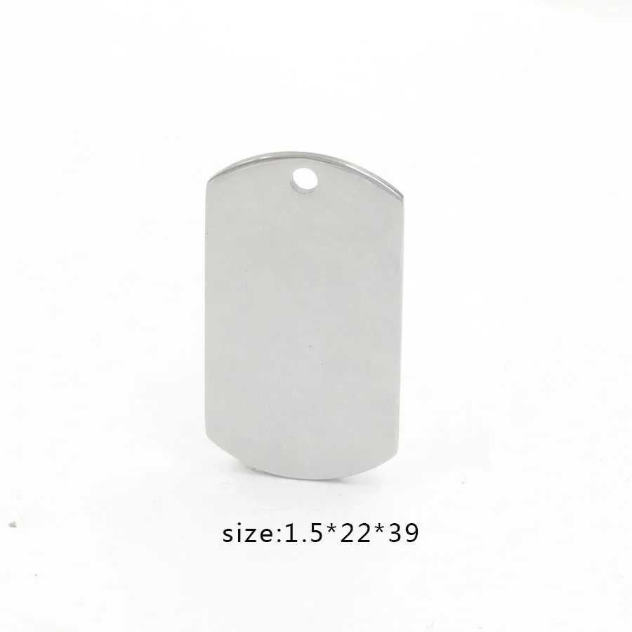 Stainless Steel Blank Dogtag Military Pendant For Engrave Jewelry Making Metal Military Plate Mirror Polished Wholesale 10pcs