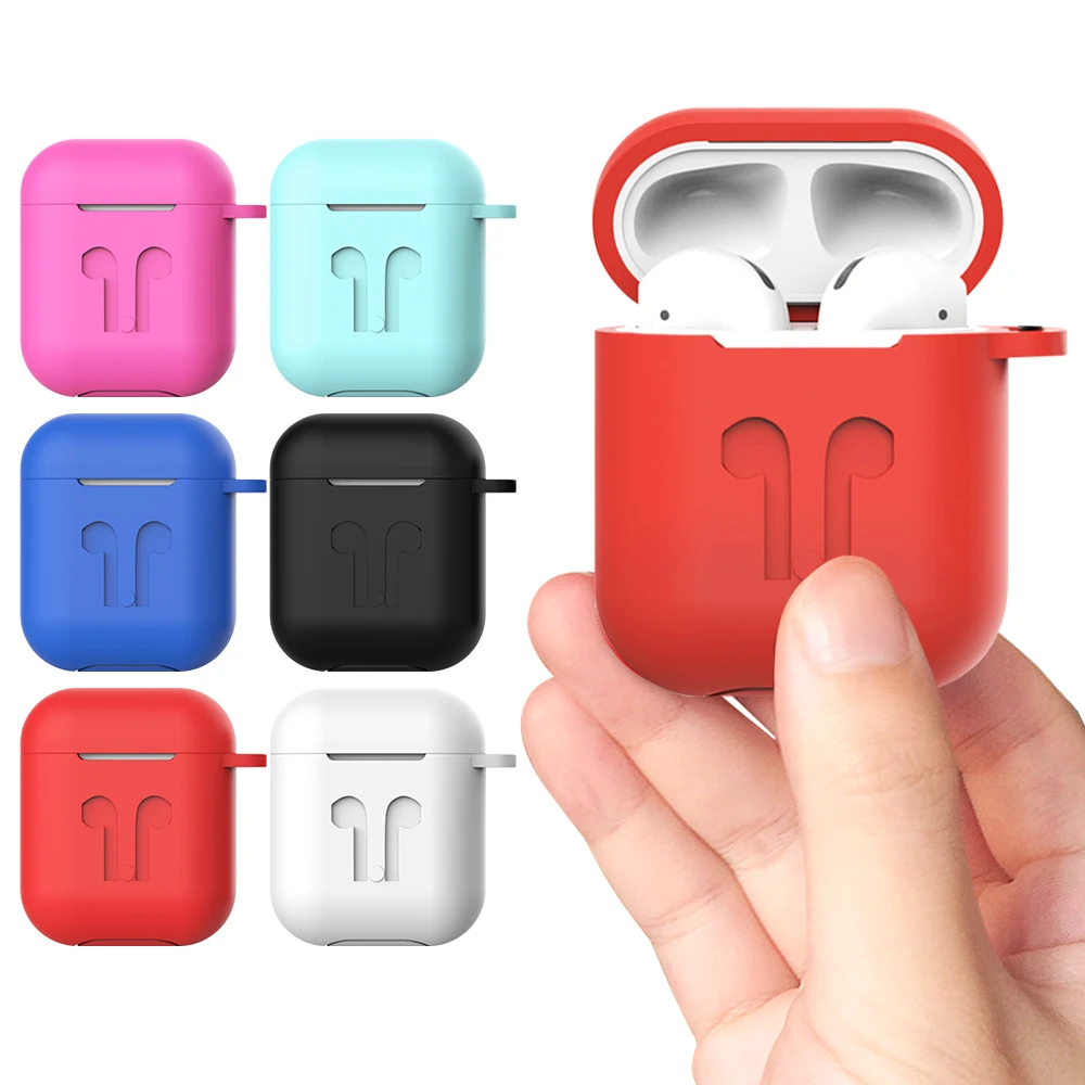 

Silicone Earphone Protective Cases For Airpods 1 For AirPod 2 Skin Accessorie Shockproof TPU Cover Colorful Couple Earphone Case