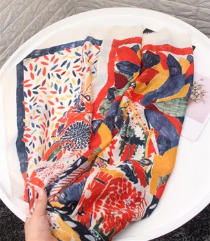 

KYQIAO шарф женский winter scarf women autumn spring SPAIN STYLE boho design long print scarf cape