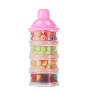 

4 layers Baby Milk Powder Food Storage Box Snacks Container Infant Travel Milk Powder Box Toddler Snacks Container Storage box