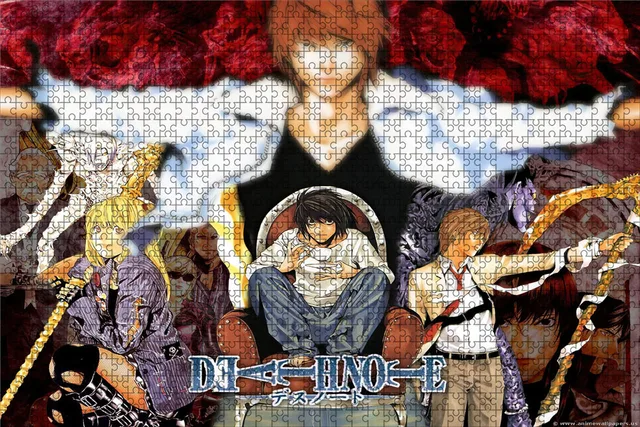 500 Piece Japanese Anime Death Note Puzzles Wooden Yagami Light Puzzles For Adults Children Educational Toys Gifts 9