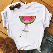 Модные плоды ананаса Для женщин футболка каваи Футболка с принтом арбуза для девочек Laides футболки tumblr Hipster Костюмы женская футболка с принтом