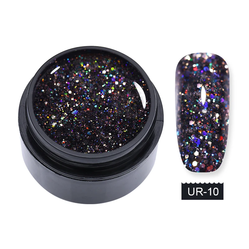 Sequins 10 Ur Sugar 15 мл поливинилхлоридный УФ-гель с розовым блеском, блестящий лазер для быстрого наращивания ногтей, строительный Гель-лак для ногтей - Цвет: Sequins 10