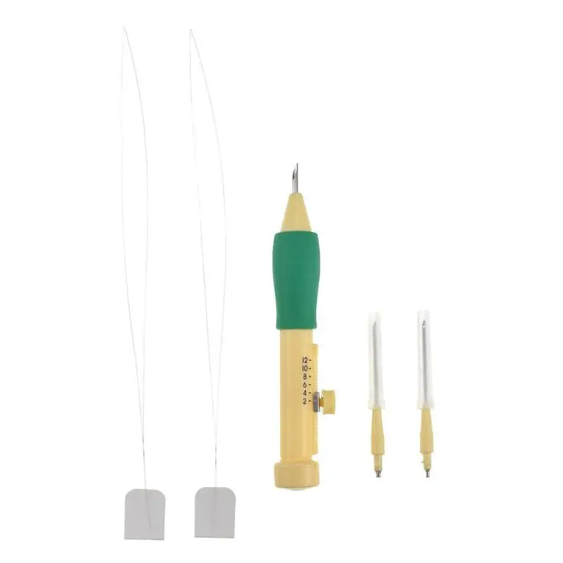 Пластиковая ручка, крючок для вязания, тканый ковер, игла, инструмент для вязания, швейные иглы, плетение, ремесло, крючки для вязания, рукоделие, ручка - Цвет: Green