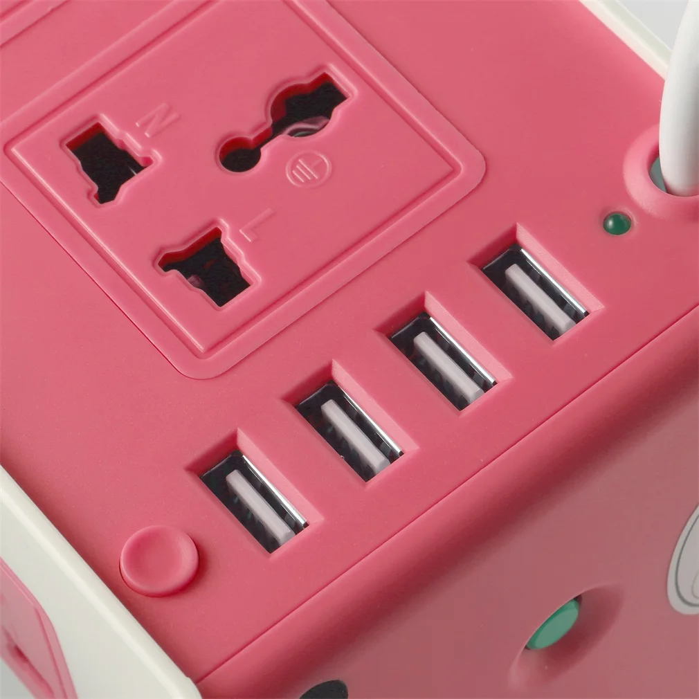 ABS+ Fireproof 8 Outlet 4 USB Power Surge Protector Tower Strip Vertical Power Cord Desktop Socket US/UK/EU Plug JW-501