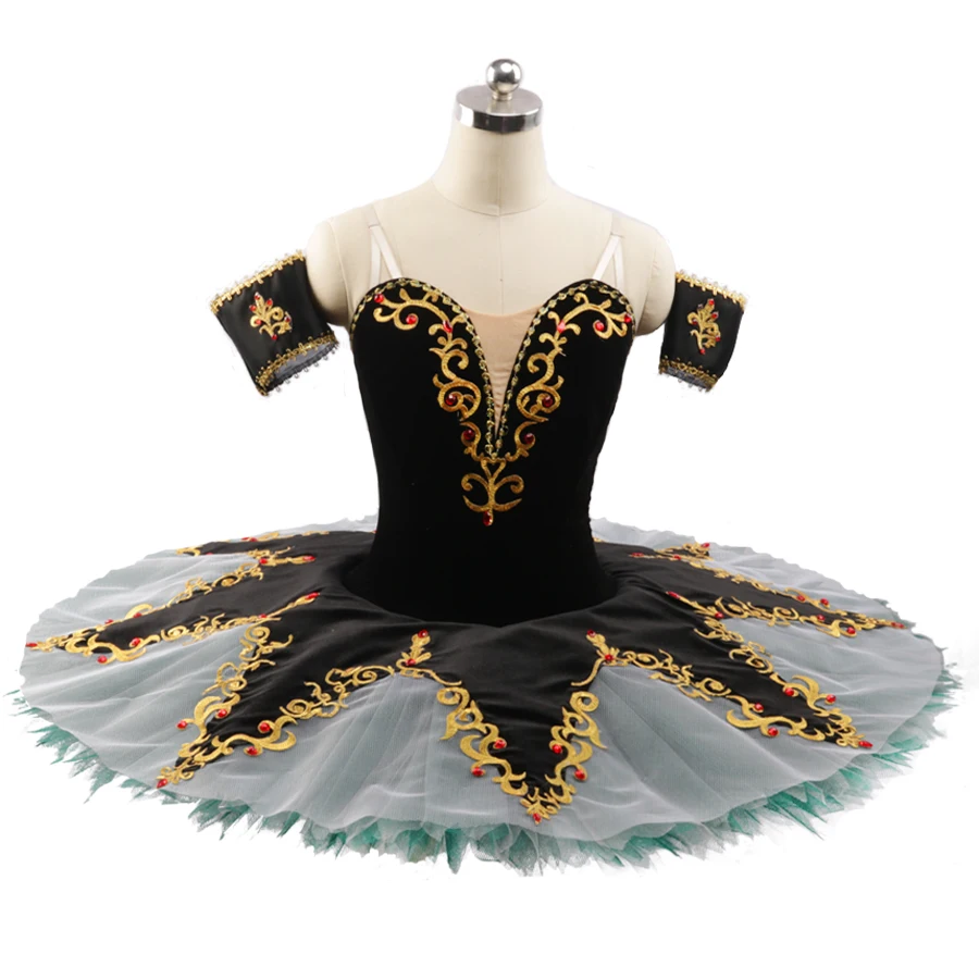 Esmeralda BLack Green Professional Ballet Tutu Girls Pancake Platter Performance Tutus Concert Competition Ballet Stage Costume