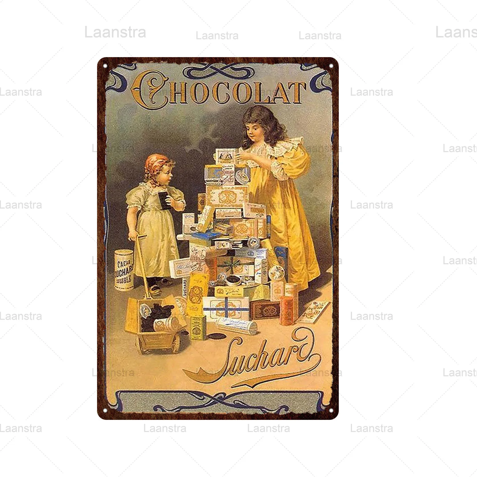 Tin Signs Chocolate & Coffee Vintage Poster Metal Dessert Sign Wall Art Decor For Chocolate Shop Cafe BBQ Bar Pub Iron Plate