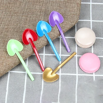 

100PCS/Set Plastic Heart Shape Spoons Mini Disposable Tasting Spoons Sampling Spoons - Small Spoons for Food, Ice Cream, Dessert