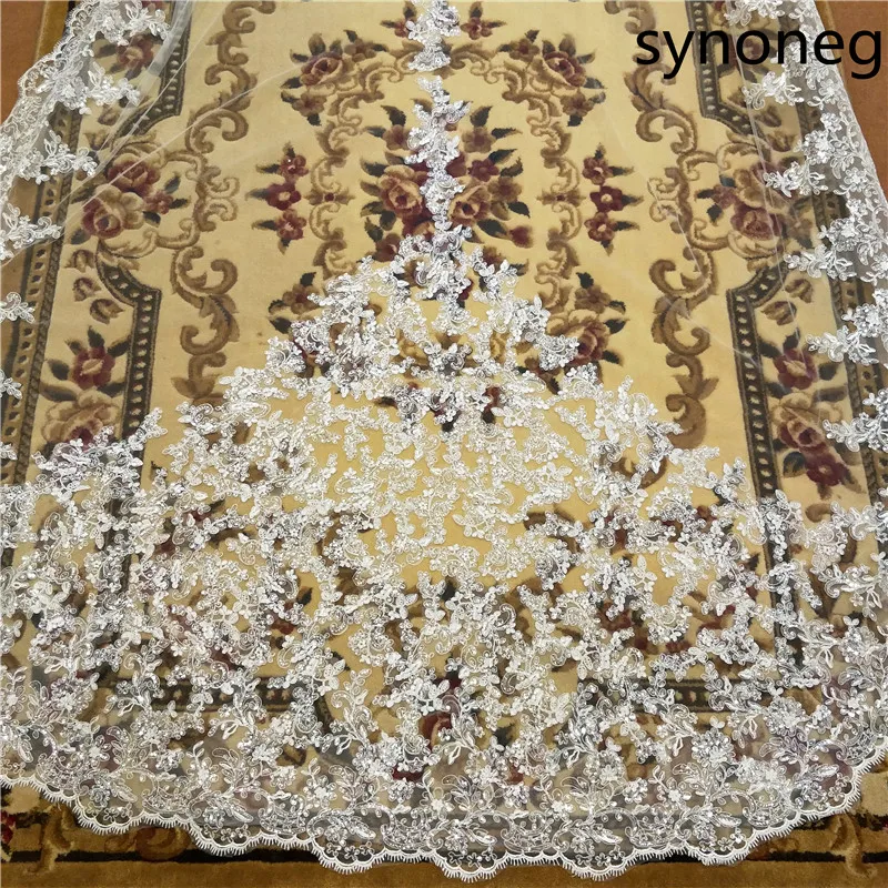New sparkling beads Cathedral bride veil lace edge 1 layer with metal comb custom 5 meters long wedding New sparkling beads Cathedral bride veil lace edge 1 layer with metal comb custom 5 meters long wedding