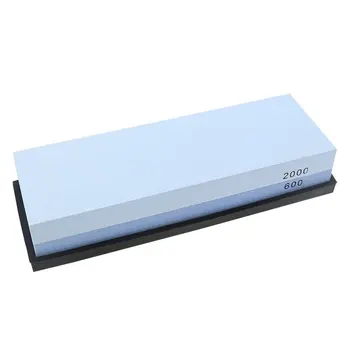 

600/2000 Grit Combination Corundum Whetstone Knife Sharpening Stone 2-sided Sharpener with Non-slip Silicone Base
