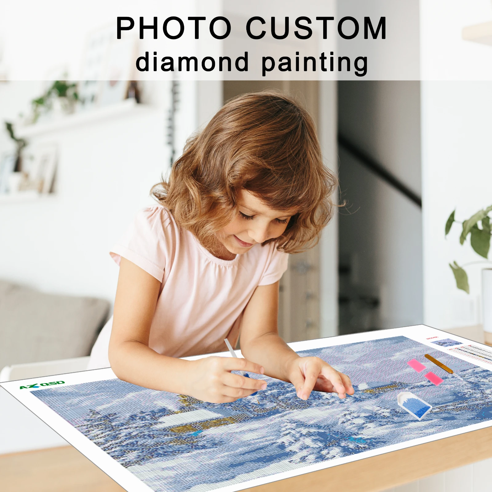 

AZQSD Diamond Painting Custom Photo Diamond Embroidery Mosaic Handmade 5d Diy Christmas Gift Needlework Picture Of Rhinestones