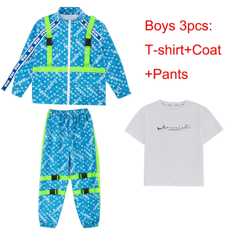 Hip Hop Costumes Boys Tooling Loose Modern Street Dance Clothing Girls Jazz Dancing Performance Stage Cheerleader Outfit DN4581