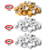 50Pcs Screw Lids 24R/28R Small Premium Aluminium Threaded Caps Lids Replacements for Mason Jar Borosilicate Glass Bottles Lids 1