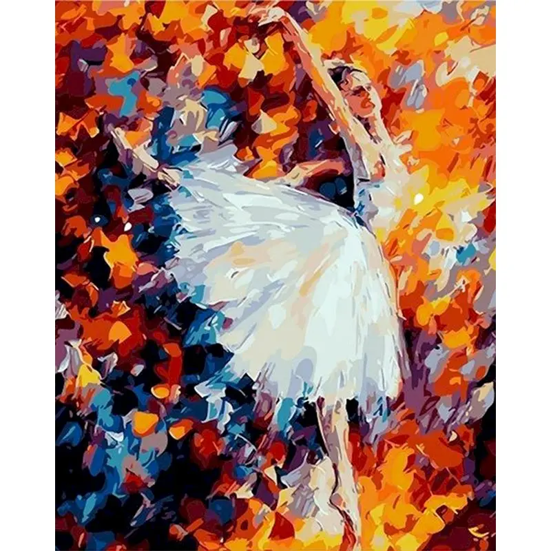 

GATYZTORY Ballerina dancer Painting By Numbers Hand Painted Framed Diy Gift For Adults Home Living Room Decor Artcraft