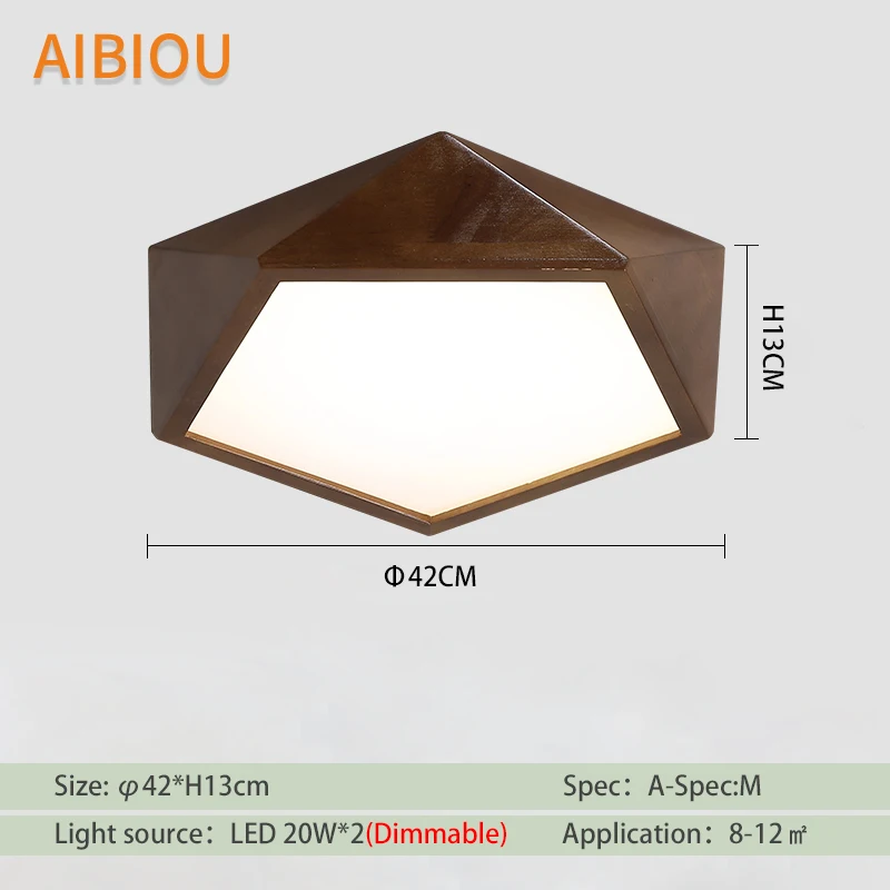 AIBIOU светодиодный потолочный светильник, современный потолочный светильник для коридора, кухни, светильники, коричневый деревянный крепеж для потолочных светильников - Цвет корпуса: A-M Dimmable