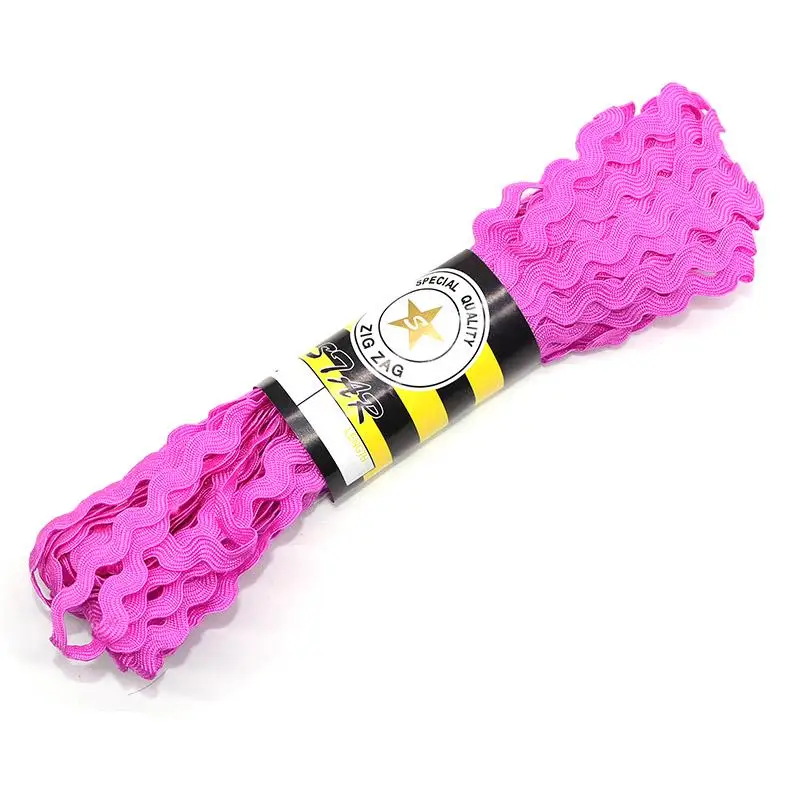 dark pink S04 15 ярдов/лот 0,5 см s-образная волнистая кружевная обрезанная лента Ручное шитье для поделок ремесла Свадебные украшения Аксессуары для одежды - Цвет: dark pink S04