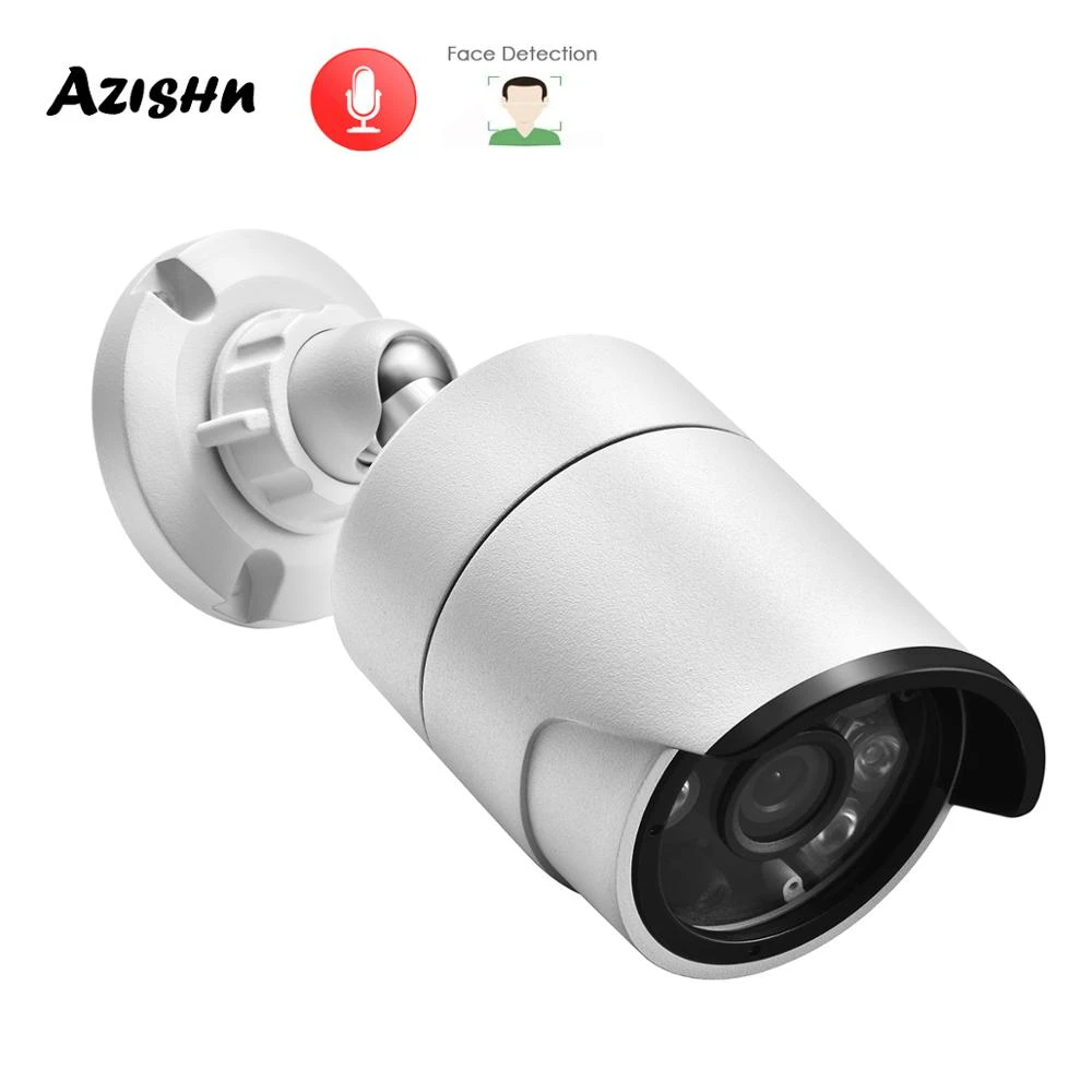 AZISHN H.265+ 5MP SONY IMX335 Security Audio IP Camera Metal IP66 Outdoor POE DC CCTV Cam P2P Face Detection Z201615W5M-SN best wireless camera system