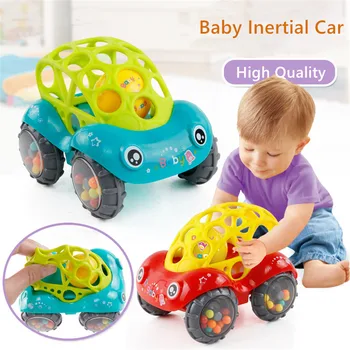 

Baby Infant Colorful Ball Soft Hand Shake Bell Inertial Car 2pcs Music Rattle Toy Kids Gift Funny Minibus Educational Toys H0109