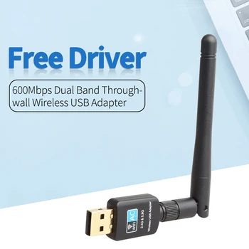 

600Mbps USB WiFi Receiver Adapter 2.4G/5GHz WiFi Antenna 11AC Dual Band 802.11b/n/g/ac Wireless Computer Network Card Lan Dongle