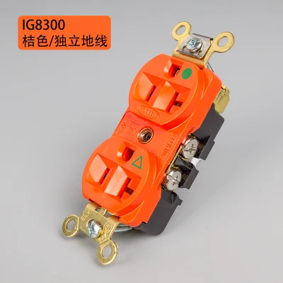 Orange IG8300 1 шт. США HUBBELL HBL8300 IG8300 HBL8300RMRI американский стандарт розетка - Цвет: Orange IG8300
