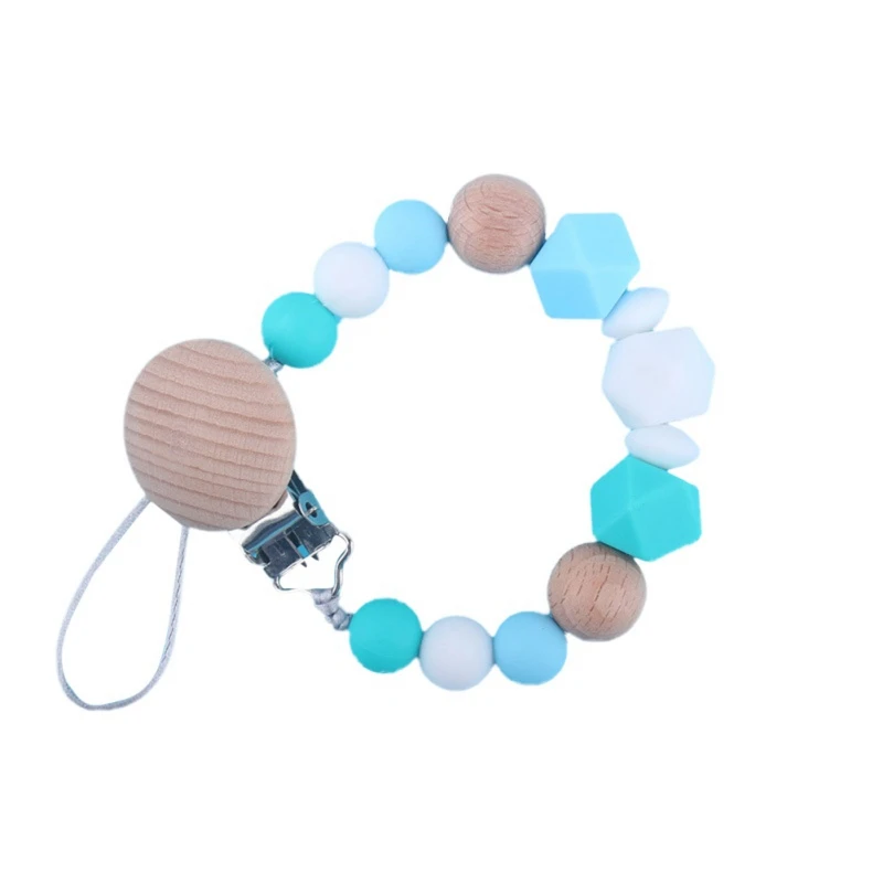 D Baby Care Universal Holder Leash For Pacifiers Nipples Clip Infant Child Soother Beaded Wooden Chains Teethers - Цвет: D