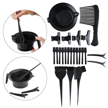 

23pcs Multifunctional Dye Bowl DIY Hair Tint Tool Set Hairdressing Coloring Highlights Professional Comb Brush Color Mixing