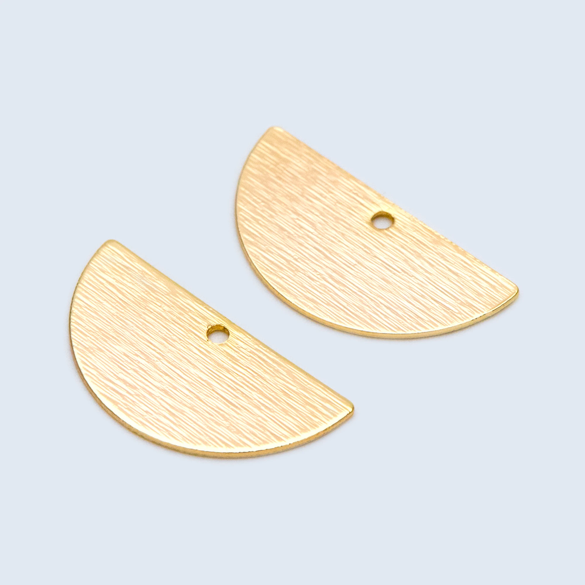 

10pcs Brushed Gold Semi-Circle Charms 21/ 24mm, Geometric Semi Round Pendants For Jewelry Making Findings DIY (GB-1405)