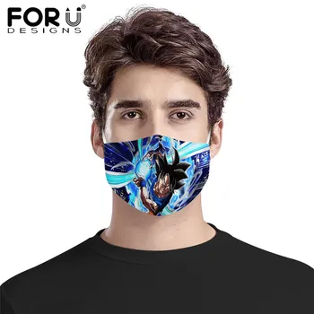 

FORUDESIGNS Anime Dragon Ball Z Printting Face Mouth Masks 7pcs PM2.5 Filter Kamehamenami Design Germ Protection For Kids Boys
