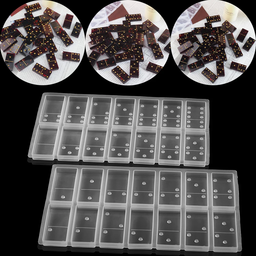 1Set Dominoes Epoxy Resin Molds Cabochons Board Charms For DIY Resin Epoxy Mold Silicone Jewelry Making Supplies Accessories 1 pcs 3d umbrella epoxy resin molds bumbershoot silicone mold for diy earring jewelry making dried flower decor crafts supplies