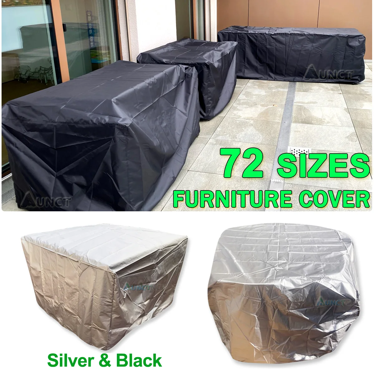 72 Size Outdoor Patio Garden Furniture Covers Waterproof Cover Rain Snow Chair Covers for Sofa Table Chair Dust Proof Cover