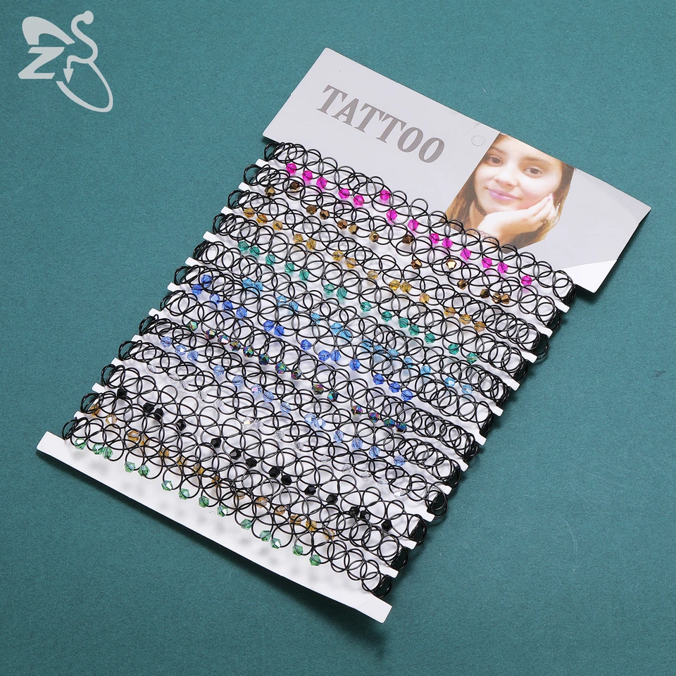 Collane Collana Girocollo Gomma Stretch Moda Gotico Elastico Effetto Tatoo Hype TrAdE Shop Traesio
