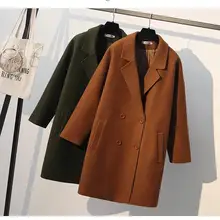 Женская модная мягкая теплая верхняя одежда, женская повседневная одежда с толстым рукавом коричневого и зеленого цвета, новинка, большие размеры 3XL 4XL# A352