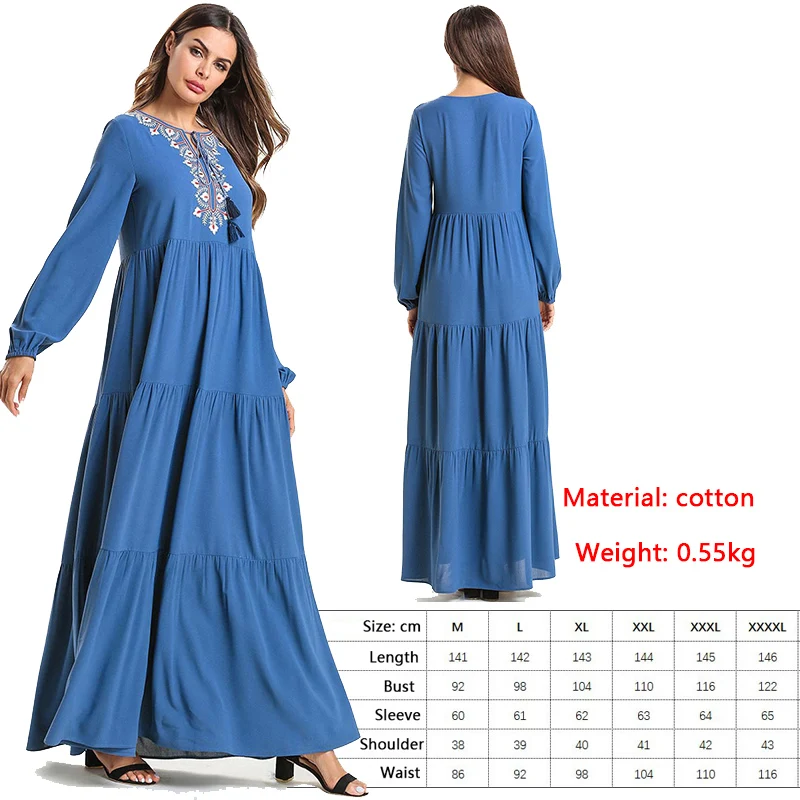 Abaya Qatar ОАЭ турецкий исламский Малайзия Плиссированное мусульманское платье хиджаб Абая для женщин одеяние мусульмане кафтан одежда из Дубая - Цвет: 7619