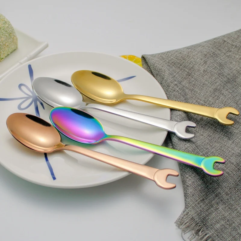 

Stainless Steel Spanner Spoon Fork Wrench Shape Dinnerware Cooking Accessories Tableware Kitchen Tools