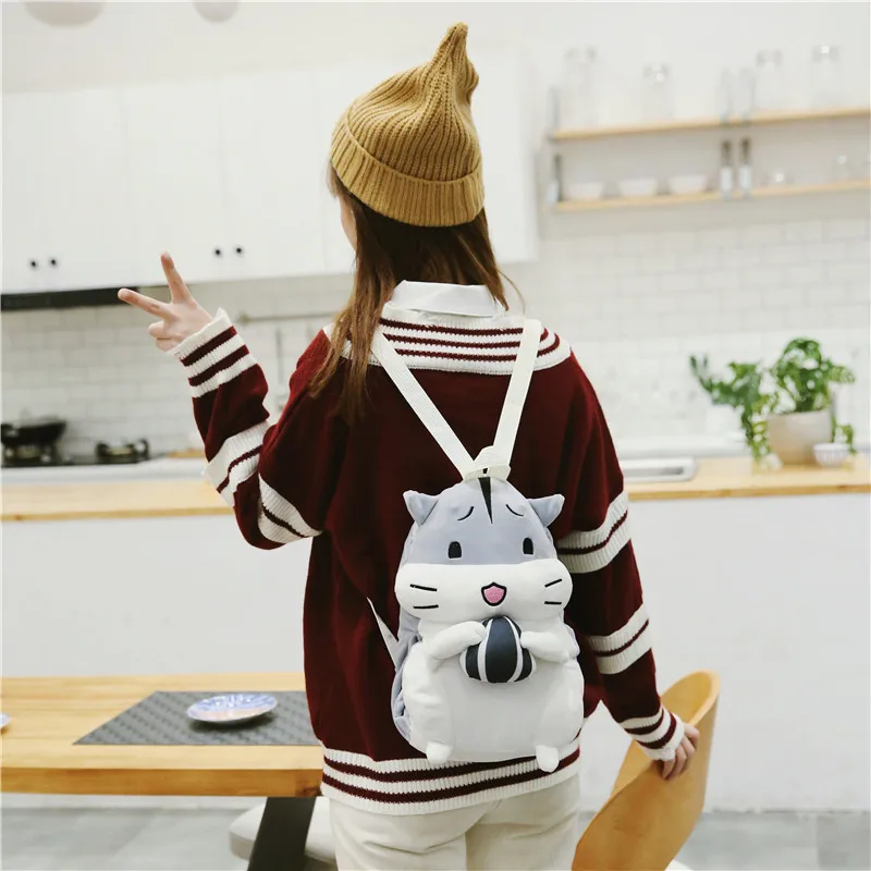 

Autumn And Winter New Style Cartoon Cute Hamster Large Bag 2019 Fashion And Personality Contrast Color Shoulder Hand Warmer Plus