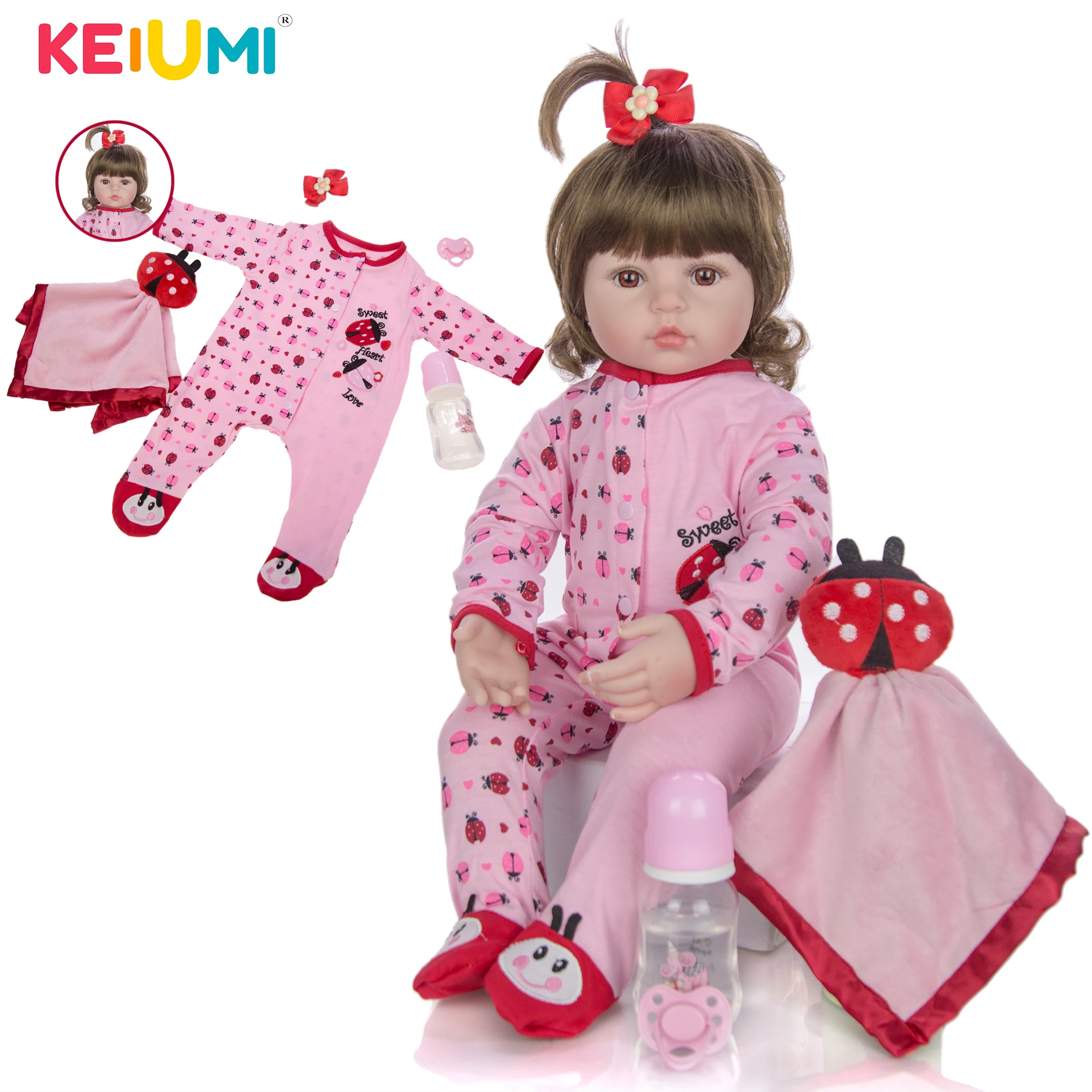 Дропшиппинг KEIUMI Мода Reborn Baby куклы 60 см Силиконовая мягкая кукла реалистичные Новорожденные Menina игрушка с DIY Кудри волосы R