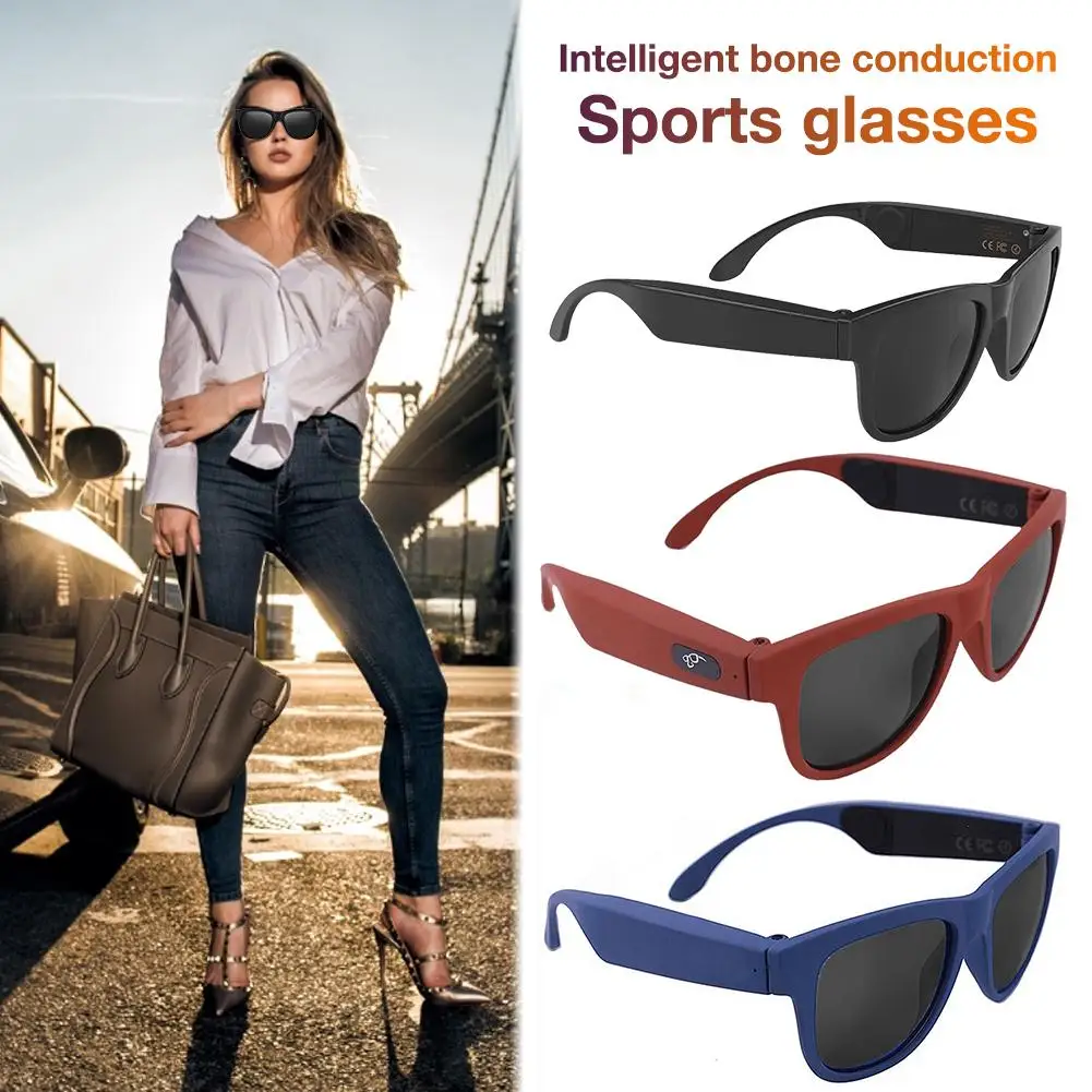 Bone проводимость Bluetooth Смарт спортивные наушники Солнцезащитные очки